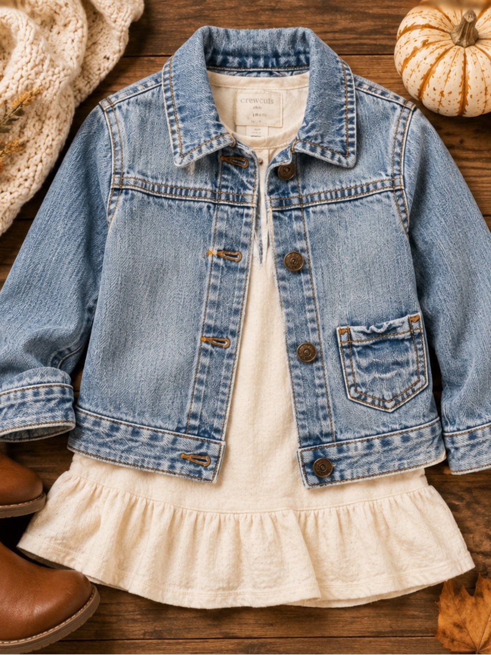 Crewcuts Girls 3T SuperStretchy Denim Jean Jacket Light Wash J.Crew.